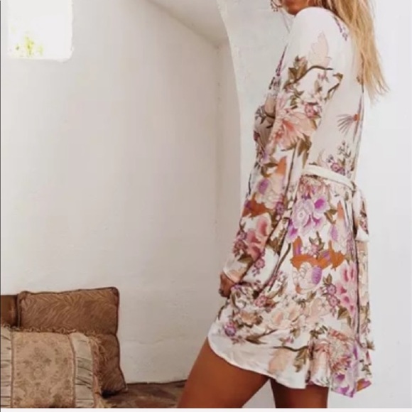 Martina Floral Wrap Mini Dress - Picture 3 of 8